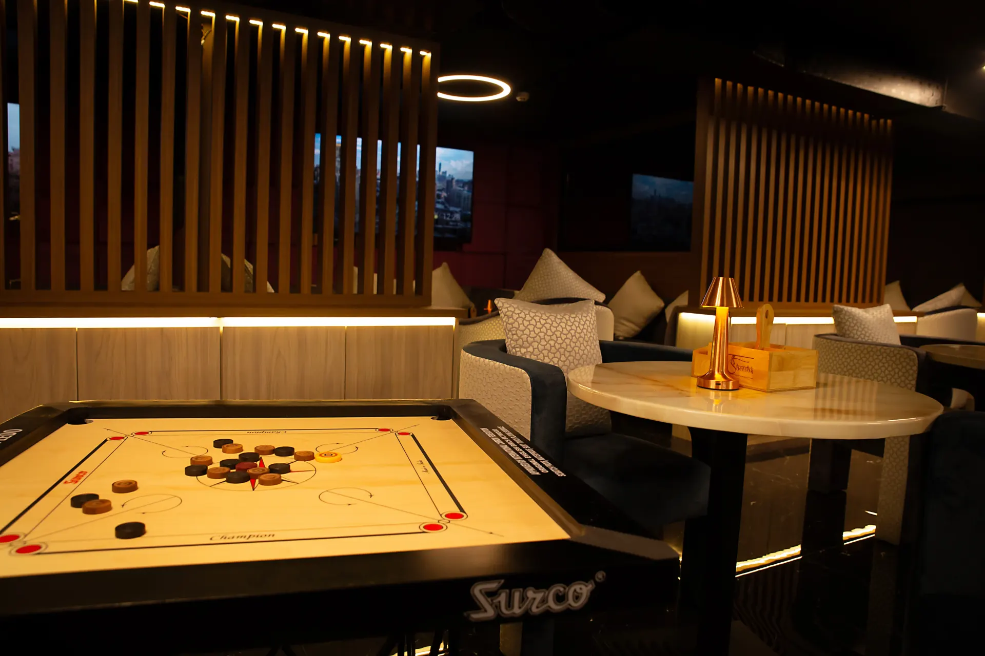 Evening ambience at Dr. Sheesha shisha lounge in Dubai