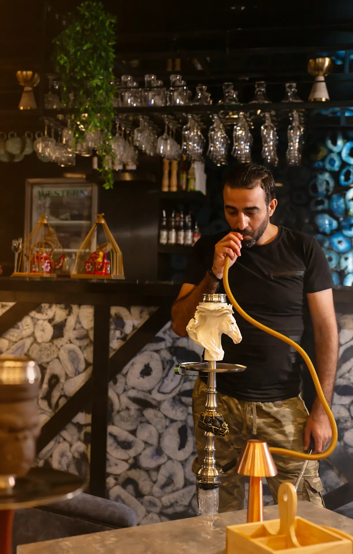 Evening ambience at Dr. Sheesha shisha lounge in Dubai