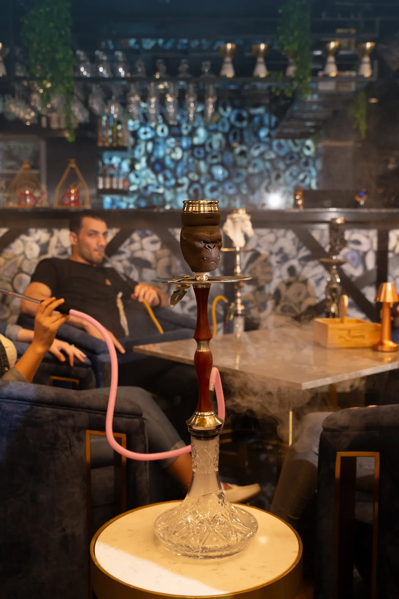 Evening ambience at Dr. Sheesha shisha lounge in Dubai
