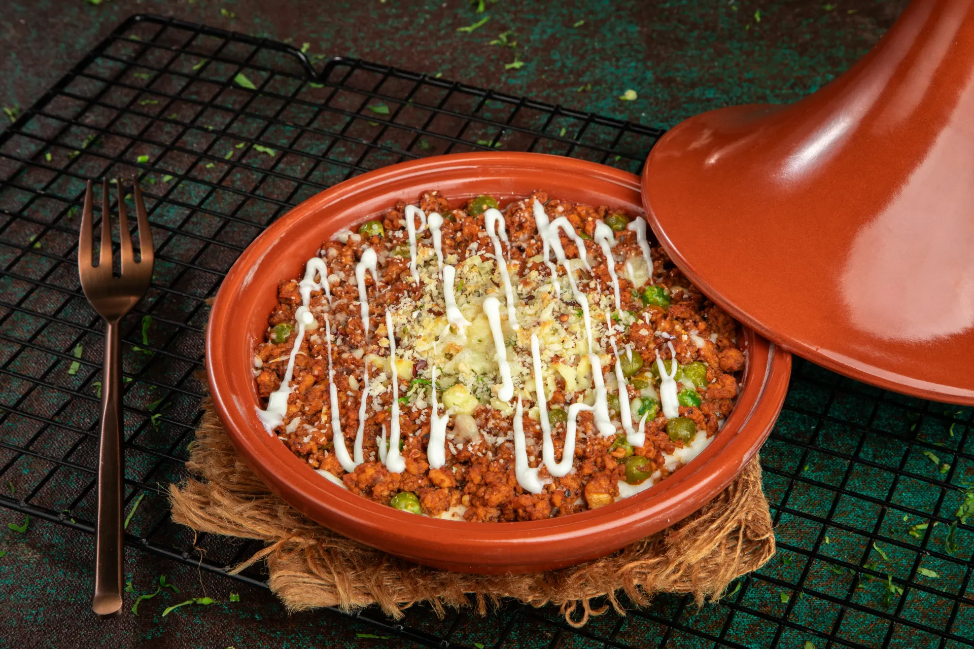 Dinner plate at Dr. Sheesha dining lounge, Al Karama