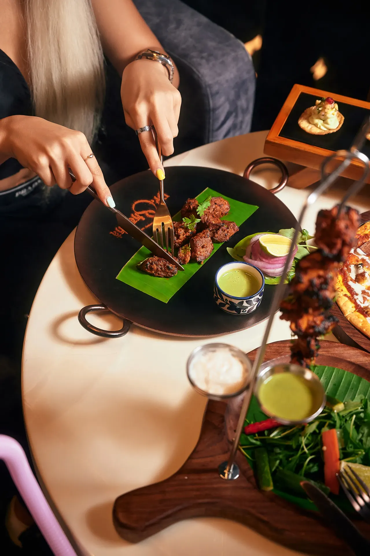 Dinner plate at Dr. Sheesha dining lounge, Al Karama